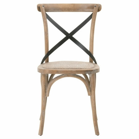 - Maklaine Open Back Dining Chair in Cane Seat and Weathered (Set of 2)