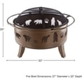 thumbnail image 2 of Pure Garden 50-LG1202 32 in. Outdoor Deep Fire Pit Steel Bowl with Bear Cutouts, Antique Gold, 2 of 8