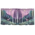 thumbnail image 7 of Yayeee Kitchen Curtains Tier Set of 2 Light Filtering 57"x24" Over Sink Window Panels, Green Night Deer, 7 of 7