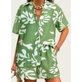 thumbnail image 2 of PRETTYGARDEN Women Summer 2 Piece Beach Outfits Printed Short Sleeve Tops Lounge Shorts Casual Tracksuit Set, 2 of 4