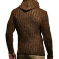 thumbnail image 4 of IROINNID Men's Sweater Round Neck Long Sleeve Jumper Mid-Length Solid Color Casual Pullover Splicing Long Slim High Collar Sweater Tops Sweater, 4 of 7