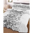 thumbnail image 3 of Quilts Twin Size Bedding Set, Black Grey Eucalyptus Leaves Lightweight Quilted Comforter, Spring Summer Botanical Floral Reversible Bedspread Coverlet with Pillow Covers for All Season, 68" x 86", 3 of 7