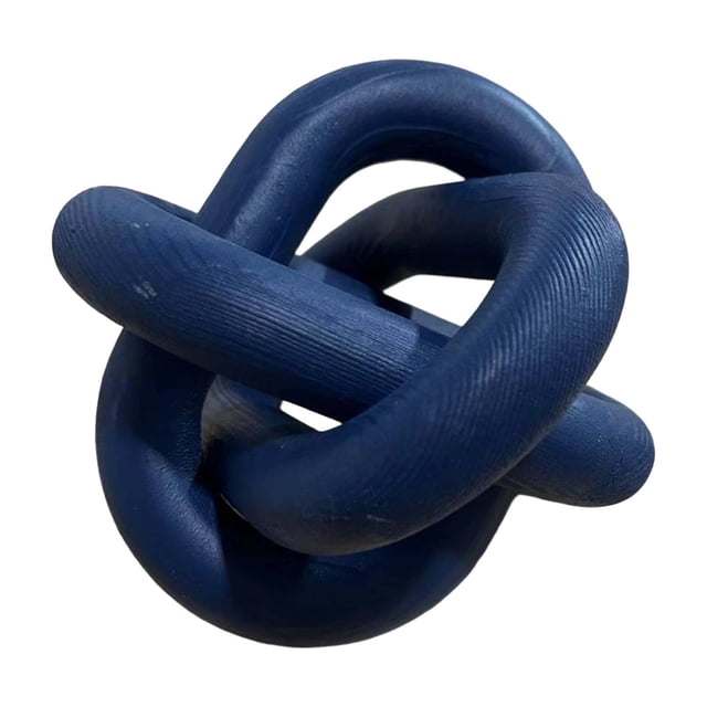 Decoración de eslabones de madera con diseño geométrico minimalista moderno para estantes de estilo rústico o de oficina. azul