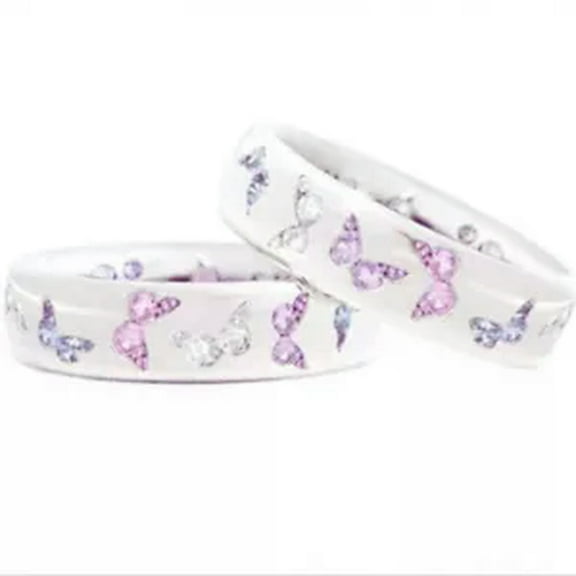 HOOUN Men Women Exquisite Butterfly Ring Wedding Party Decoration Fashion Jewelry-pink-5