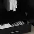 thumbnail image 5 of KULAGAGA Wardrobe Storage Cabinet, Armoire Closet Organizer with Drawer and Hanging Rod, Black, 5 of 7