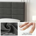 thumbnail image 6 of Litake Queen Bed Frame with Headboard, Linen Upholstered Queen Size Platform Bed Frame, Sturdy Metal Frame with Solid Wooden Slats Support, No Box Spring Needed, Noise-Free, Grey, 6 of 9
