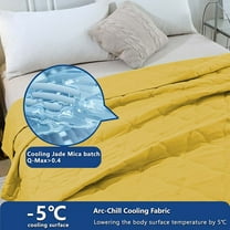 AZXY Cooling Blanket,Cooling Comforter Queen,Summer Quilt,Light Weight Comforters On Clearance,Yellow Queen