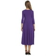 thumbnail image 2 of facefd Robe Femme Col Rond Costume Automne Manches Mi-Automne Grande Robe Évasée Violette m, 2 of 6