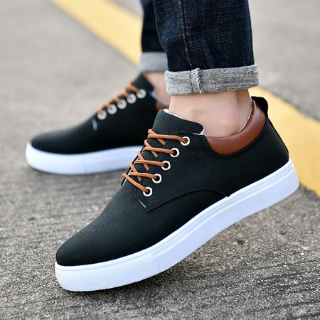 

Ykohkofe Men Low Top Canvas Walking Shoes Lace Up Fashion Sneakers Casual Shoes