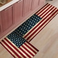 thumbnail image 4 of Patriotic Stripe and Star Kitchen Mat Independence Day American Flag Kitchen Rugs Kitchen Organization Fourth of July Decorations Runner Rug Non-Slip Kitchen Floor Mats Anti-Fatigue Standing Desk Mats, 4 of 6