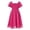 Hot Pink, variant on Aideaone Girls Chiffon Dress Flutter Ruffle Short Sleeve Kids Square Neck Frocks Hot Pink 6-13Y