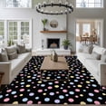 thumbnail image 3 of Area Rug for Living Room, Colorful Polka Dot Non-Slip Indoor Large Carpet for Bedroom/Dining Room, Modern Minimalist Geometric Black Washable Low-Profile Rectangle Floor Runner Rugs - 5 x 8 Ft, 3 of 8