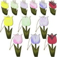thumbnail image 1 of Pompotops Set Of 6 Wooden Hanging Flower Ornaments - Decor - Spring Easter Clearance, 1 of 8