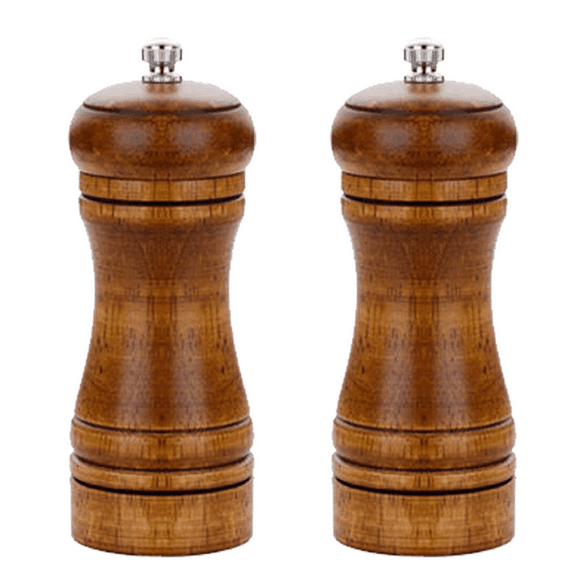 2pcs Wood Salt And Pepper Grinder Pepper Mill And Salt Shaker Set Wooden With Ceramic Core