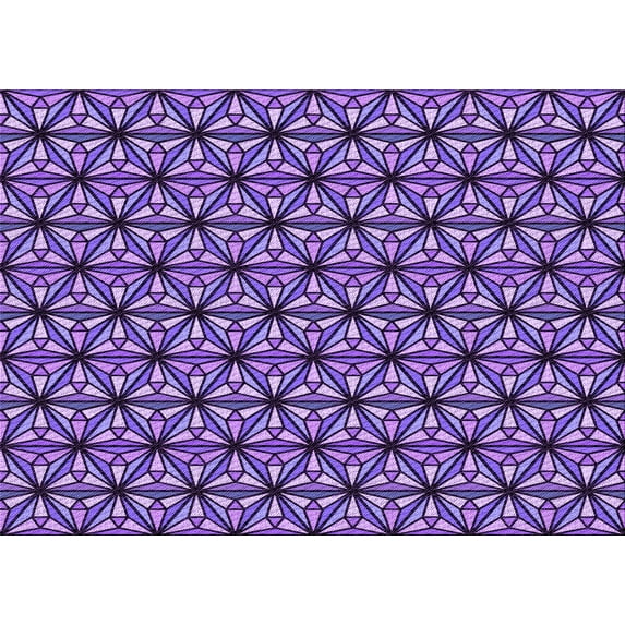 Ahgly Company Indoor Rectangle Patterned Bright Lilac Purple Area Rugs, 4' x 6'