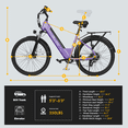 thumbnail image 4 of Qlife Cityone 2.0 EBikes for Adults,26" Electric Mountain Bike with 48V 10.4Ah Battery 500W,Max 28MPH Electric Bicycle,7-Speed（Purple）, 4 of 6