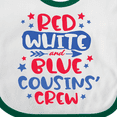 thumbnail image 4 of Inktastic Cousins Crew Red White and Blue 4th of July Boys or Girls Baby Bib, 4 of 4