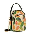thumbnail image 7 of FORMRS Crossbody Bag for Women Quilted Travel Shoulder Cell Phone Purse with Chain Strap Handbag, Green Retro Autumn Leaves, 7 of 7