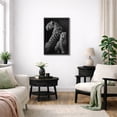 thumbnail image 3 of Framed Canvas Print Black and White Leopard Wall Art Dramatic Wildlife Animal Decorative for Living Room Bedroom - 24"x36" BLACK, 3 of 8