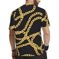 thumbnail image 2 of T Shirt For Men Golden Chain Gym Summer Links Print Streetwear Hippie Tee Shirt For Male Design Top, 2 of 6
