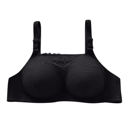 Tao Tao Adjustable Shoulder Straps Bra for Women Unlined Non Padded Lace Plus Size Bras Figure Bras Sagging Bra Underwear Black 3XL