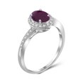 thumbnail image 2 of JewelersClub Ruby Ring Jewelry – 0.90 Carat Ruby Sterling Silver Ring Jewelry with White Diamond Accent – Gemstone Rings with Hypoallergenic Sterling Silver Band, 2 of 4