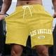 thumbnail image 1 of WILLBEST Pantalones Cortos Casuales para Hombre, para Uso Diario, con Estampado de Letras, Cómodos y Elegantes, para Verano, para Ir de Compras Por La Calle y Relajarse., 1 of 3