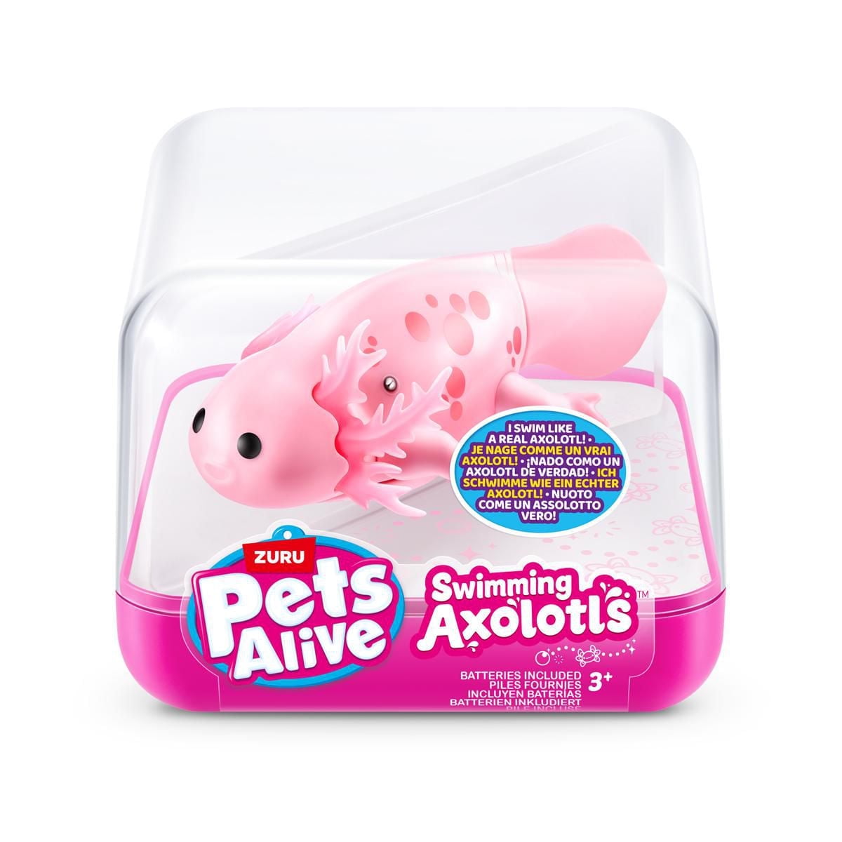 Pets Alive Axolotls Electronic Robot Toy (Pink), Swimming Bath & Pool Toy by ZURU