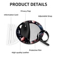 thumbnail image 4 of Swan 2pcs PU Leather Round Bag Tags with Privacy Cover and Name ID Tag - Suitcase Tags for Travel Luggage, Handbags, Backpacks, School Bags, 4 of 6