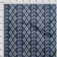 thumbnail image 4 of oneOone Rayon Dark Blue Fabric Asian Ikat Sewing Material Print Fabric By The Yard 56 Inch Wide, 4 of 4