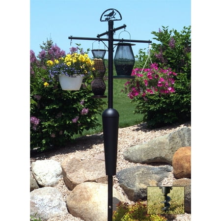 Squirrel Stopper Deluxe Black Bird Feeder Pole Set W Baffle