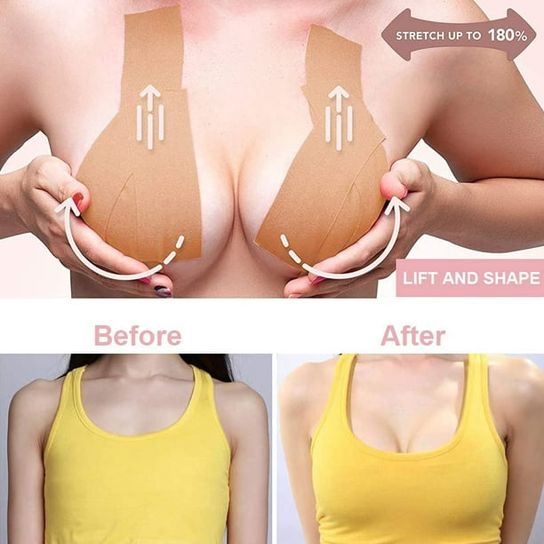 1 pcs Sticky Bra Set - Boob Tape, Breast Lift Tape, and Disposable Round  Nipple Covers for Women - Push-Up Adhesive Bra 