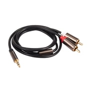 Jack 3.5mm to 2 RCA Audio Cable AUX Splitter 3.5mm Stereo Male to Male RCA Adapter 2 Speaker Cable 1m