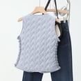 thumbnail image 4 of yuCgh Women's Winter Fashion Casual Sleeveless Vest Outerwear Warm Cotton-Padded Lightweight Coat with Versatile Design for Layering and Style,Light Gray XL, 4 of 5