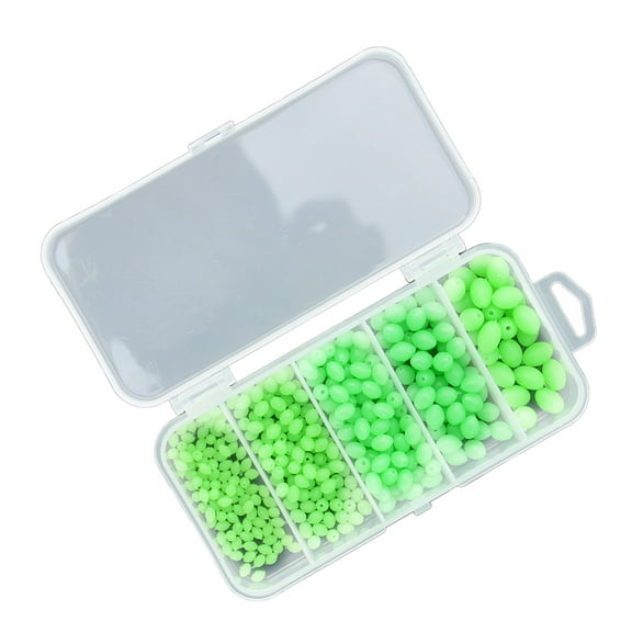 FEAMOS 375Pcs/Set Fishing Beads Night Fishing Soft Beads Glow Sea Fishing Lures Green Eggs Fishing Tackles Tool