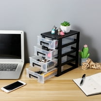 WRITWAA Portable Black Cabinet with Multiple Drawers for Storage and Organization Furniture Solution