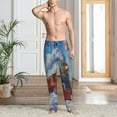 thumbnail image 2 of Fotbe Cartoon Train Hot Air Balloon Pantalones de Pijama para Hombre, Pantalones de Dormir, Pantalones de Casa con Cintura Ajustable y Bolsillos-Small, 2 of 6
