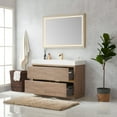 thumbnail image 4 of Huesca 48" Single Sink Bathroom Vanity Natural Oak Wood White Top With Mirror, 4 of 11