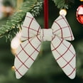 thumbnail image 5 of Red and White Plaid Decorative Christmas Bow, 15.5", Bow Christmas Ornaments, 5 of 8