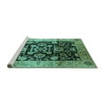 thumbnail image 2 of Ahgly Company Machine Washable Indoor Rectangle Oriental Turquoise Blue Traditional Area Rugs, 6' x 9', 2 of 4