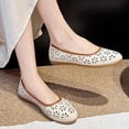thumbnail image 2 of SuTry Women's Round Toe Flats Lightweight Breathable Cutout PU Leather Slip On Comfortable Casual Office School Travel Walking Shoes(37), 2 of 6