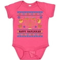 thumbnail image 3 of Inktastic Happy Hanukkah Sweater Style Design with Menorah and Dreidel Boys or Girls Baby Bodysuit, 3 of 5