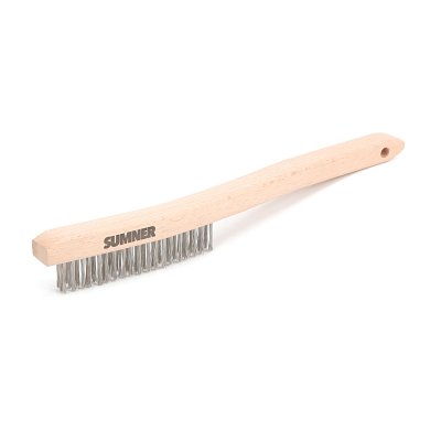 

Steel Wire Scratch Brush 13.8 in 19 rows Steel Bristle Curved Wood Handle | Bundle of 5 Each