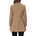 thumbnail image 3 of INSPIRE CHIC Women's Classic Notched Lapel Long Sleeves Long Overcoat S Light Brown, 3 of 7