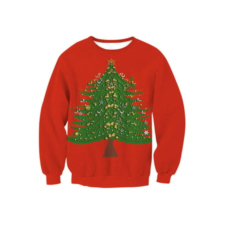 Unisex Ugly Christmas Sweater Women Men Xmas Jumper Sweatshirt Pullover Tee