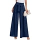 thumbnail image 1 of WILLBEST Pantalones Casuales para Mujer, Color Liso, Cintura Alta, Palazzo, Holgados, con Lazo y Bolsillos, Largos, para Uso Diario. Extra Chica, 1 of 4