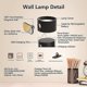 thumbnail image 3 of LED Wall Lamp with Battery Wall Light Indoor Dimmable Remote Control & Touch Control 360 Rotatable Wall Light 3 Colour Temperatures for Living Room Be, 3 of 5