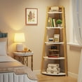thumbnail image 5 of Tribesigns 5 Gold Tier Corner Bookshelf, 70 inch Tall Corner Ladder Shelf, 5 of 7