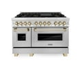thumbnail image 3 of ZLINE Autograph Edition 48" 6.0 cu. ft. Dual Fuel Range with Gas Stove and Electric Oven in Stainless Steel with Champagne Bronze Accents (RAZ-48-CB), 3 of 5