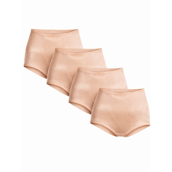 Cupid Women's 4-Pack Light Control Shapewear Panty Brief with Tummy Panel